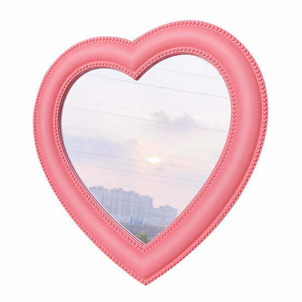 Coquette Heart Decorative Mirror - Stylish Heart-Shaped Design for Y2K Fashion Lovers