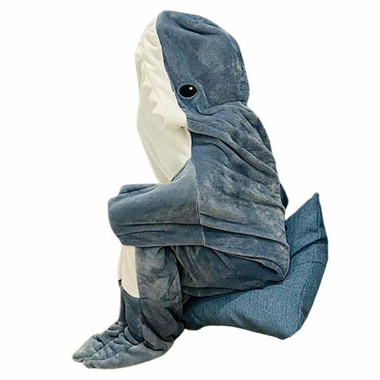 Cozy Shark Blanket Hoodie - Soft Anime Snuggie for Ultimate Comfort and Style