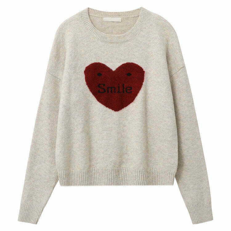 Cozy Soft Girl Warm Heart Sweater - Y2K Style for Downtown Girls & Baddie Aesthetics