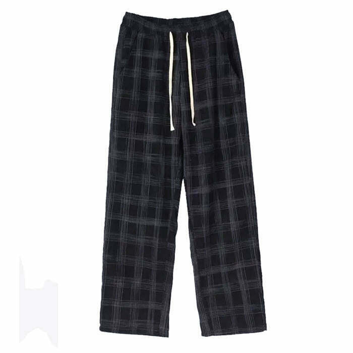 Cozy Up Navy Plaid Pants - Trendy Y2K Style with Soft Fabric and Chic Checkered Design