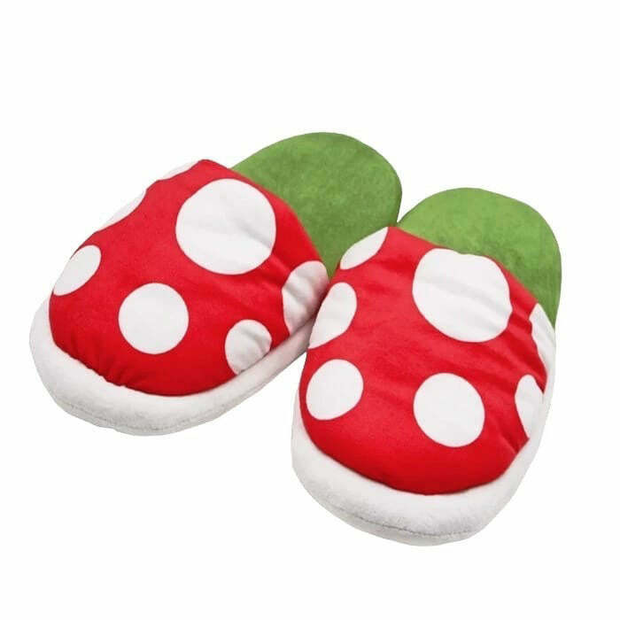 Cozy Y2K Aesthetic Mushroom Slippers with Cute Bear Design - Trendy Cow Print Style