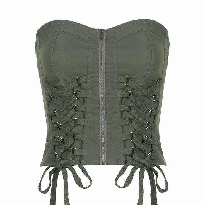 Enchanting Fairy Grunge Lace Up Corset Top - Trendy Fairycore Fashion for Unique Styles