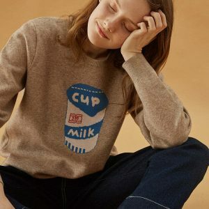 Expensive Milk Jumper - Luxury Knitwear for Trendy Y2K Core and Preppy Outfits