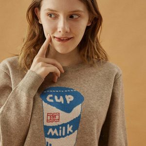 Expensive Milk Jumper - Luxury Knitwear for Trendy Y2K Core and Preppy Outfits