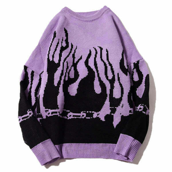 Flamin' Cream Cropped Skeleton Sweater - Y2K Aesthetic Embroidery by Aelfric Eden