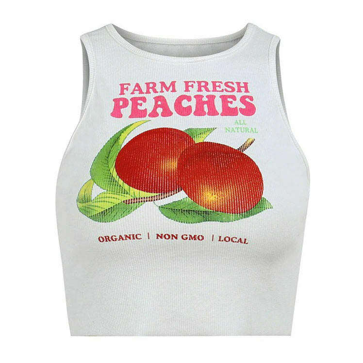 Fresh Peaches Y2K Ribbed Crop Top with Bow Tie Detail - Trendy Fairy Style for Summer