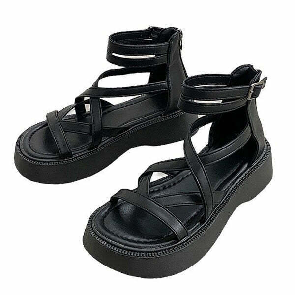 Goblincore Platform Sandals: Trendy Tabi Style Shoes for Y2K Grunge and Hip Hop Fashion