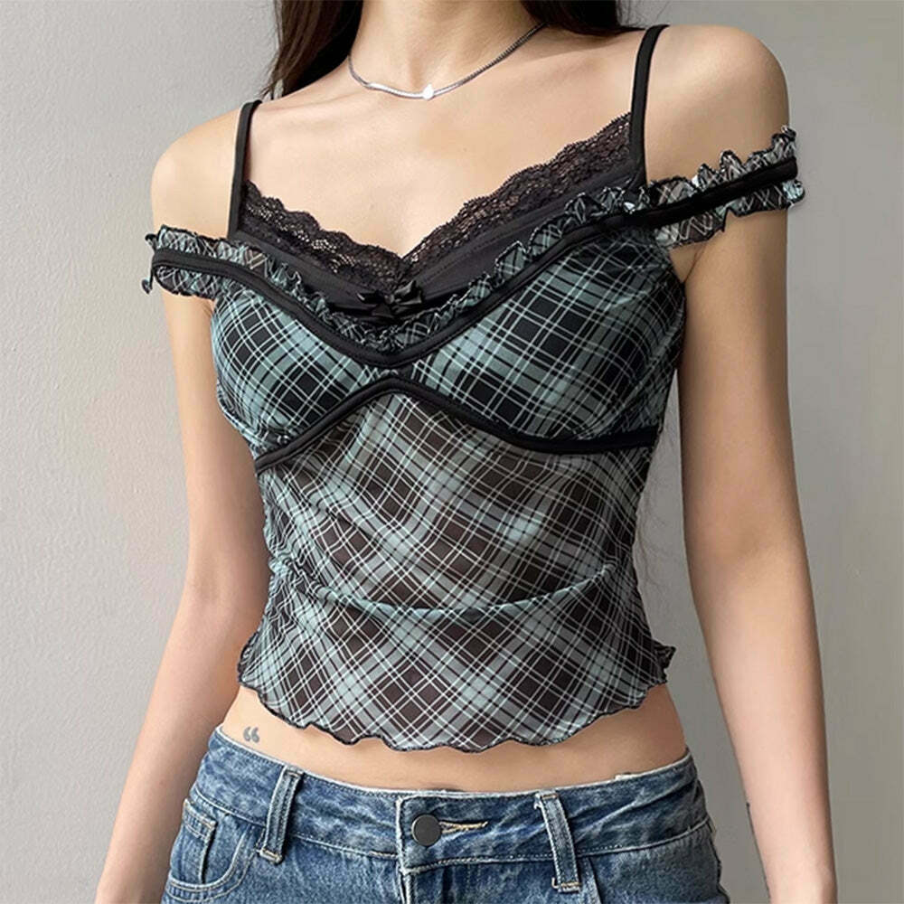 Gossip Goes Around Y2K Lace Top with Bow Tie Detail - Trendy Fairy Crop Top for Stylish Looks