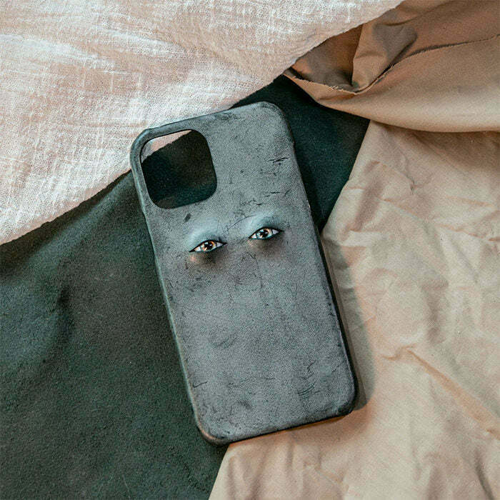 Grunge Aesthetic Eyes iPhone Case - Stylish Butterfly Design for Trendy Y2K Vibes