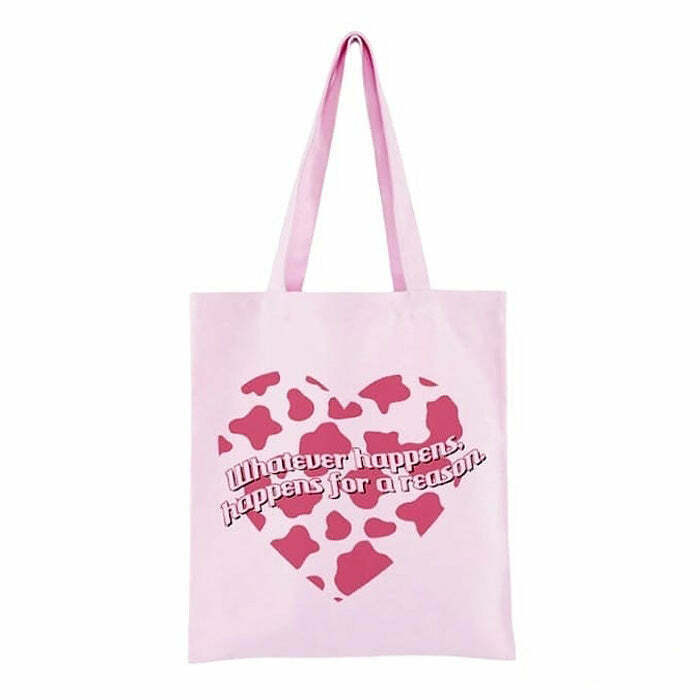 Korean Aesthetic Heart Tote Bag - Trendy Checker Design for Y2K Fashion Lovers