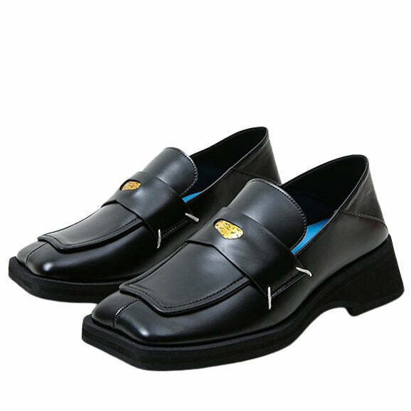 Light Blue Chunky Loafers - Y2K Inspired Split Toe Design for Trendy Comfort and Style