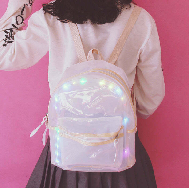 Light Show Backpack with Colorful LED Lights - Trendy Y2K Style for Fashion Lovers