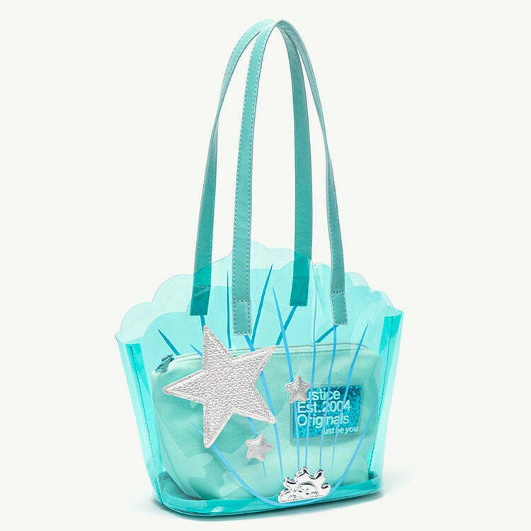 Mermaidcore Transparent Shell Bag - Trendy Aesthetic Tote for Y2K Fashion Lovers