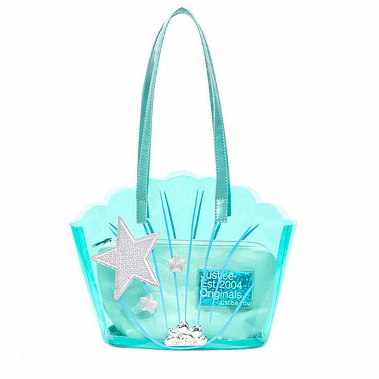 Mermaidcore Transparent Shell Bag - Trendy Aesthetic Tote for Y2K Fashion Lovers