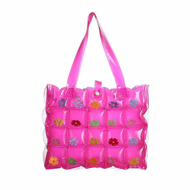 Seaside Vibes Inflatable Bubble Bag - Trendy Y2K Aesthetic Heart Tote for Stylish Outings