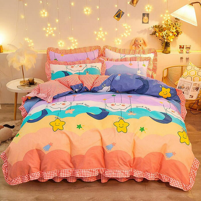 Shooting Star Bedding Set - Cozy Stars Aesthetic Comforter with Matching Pillowcases