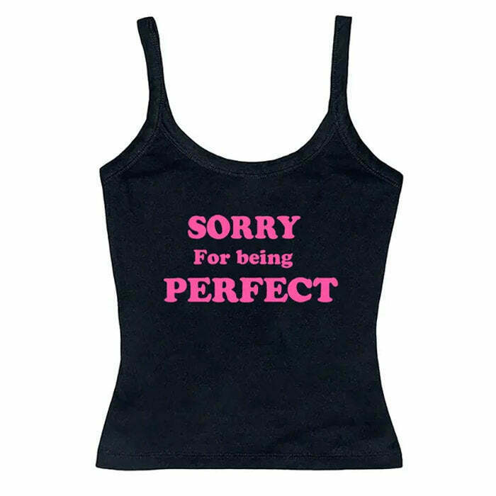 Sorry For Being Perfect Y2K Crop Top with Bow Tie Detail - Trendy Denim Fairy Style