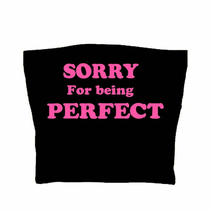 Sorry For Being Perfect Y2K Denim Tube Top with Bow Tie Detail - Trendy Fairy Crop Top