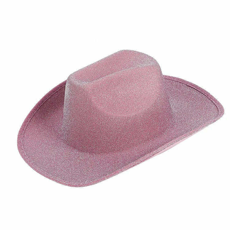 Sparkling Y2K Glitter Cowgirl Hat - Trendy Disco Cowgirl Accessory for Bold Fashionistas