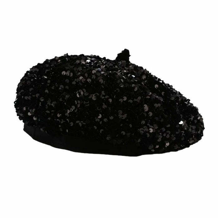 Sparkling Y2K Sequin Beret Hat - Trendy Accessory for That Girl Aesthetic Fashion