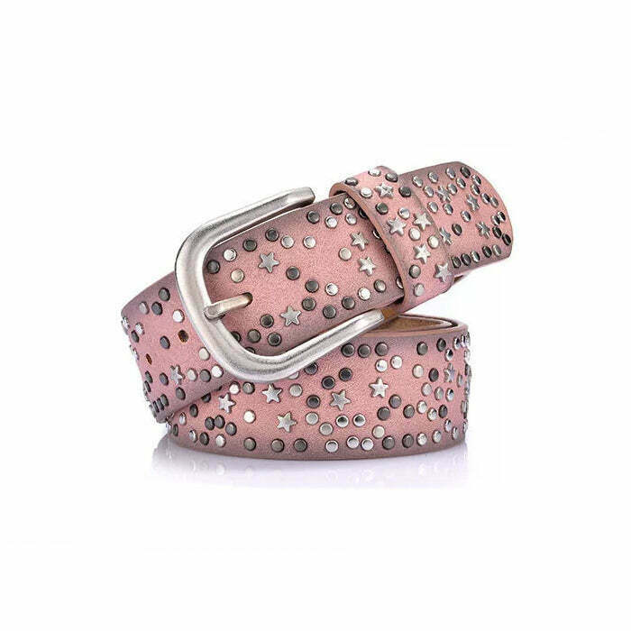 Star Girl Aesthetic Rivet Belt - Y2K Style with Butterfly and Star Accents for Trendy Looks