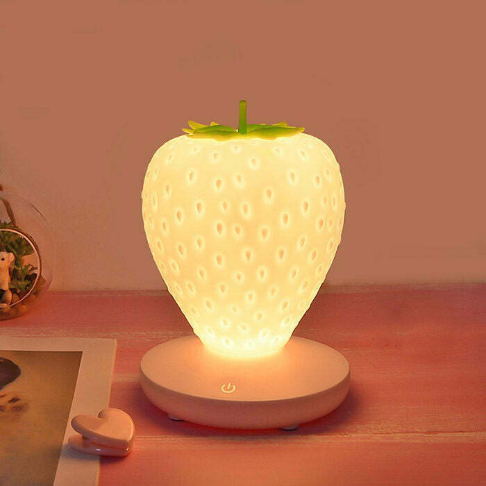 Strawberry Touch Night Light - Adorable Strawberry Night Light for Cozy Y2K Vibes