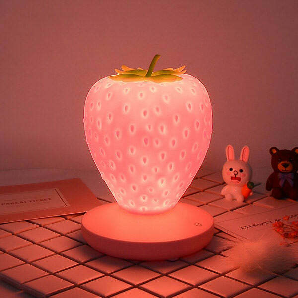 Strawberry Touch Night Light - Adorable Strawberry Night Light for Cozy Y2K Vibes