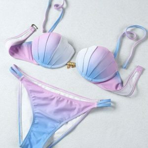 Stunning Gradient Mermaid Bikini - Y2K Fashion Must-Have for Trendy Beach Days