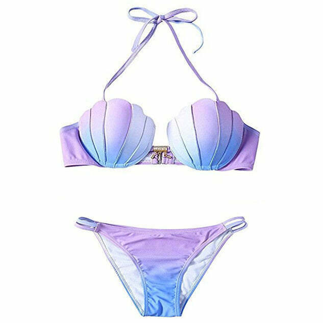 Stunning Gradient Mermaid Bikini - Y2K Fashion Must-Have for Trendy Beach Days