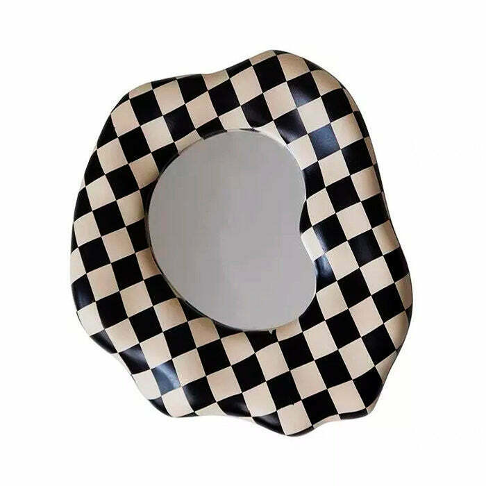 Stylish Checkerboard Mirror for Y2K Fashion: Modern Grunge Decor for Trendy Spaces