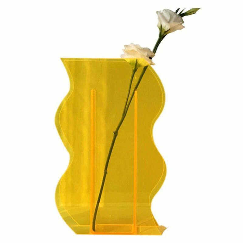 Stylish Modern Abstract Acrylic Vase - Trendy Pastel Design for Y2K Home Decor