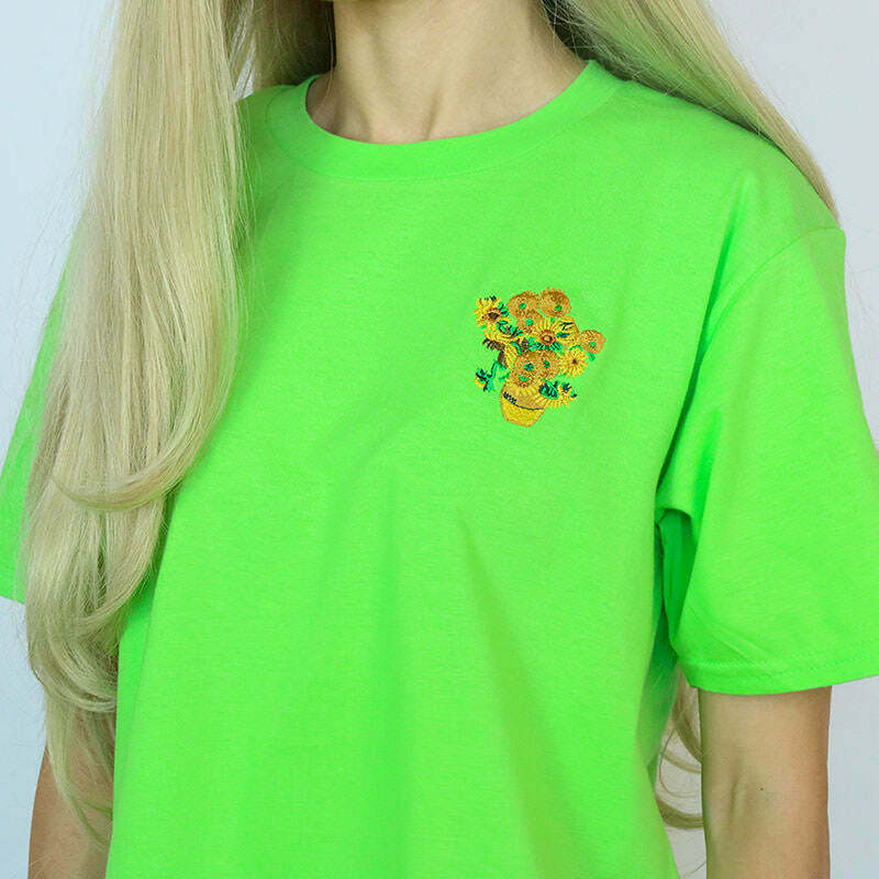 Stylish Van Gogh Sunflowers Tee - Trendy Y2K Fashion with Vibrant Floral Design