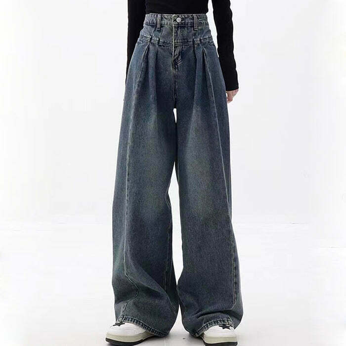 Stylish Vintage Wide Leg Jeans for Trendy Y2K Fashion Lovers - Comfortable & Chic Fit