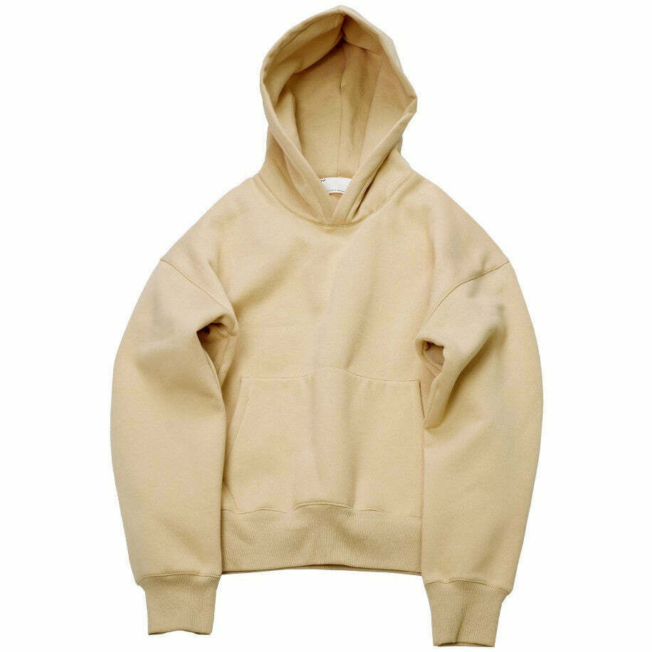 Trendy Aesthetic Nude Hoodie - Soft Fabric, Stylish Cropped Design for Y2K Fashion Lovers