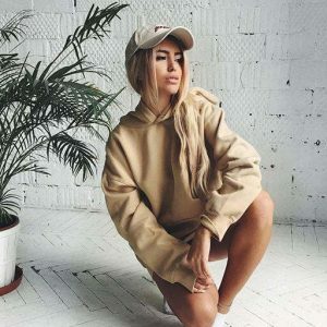 Trendy Aesthetic Nude Hoodie - Soft Fabric, Stylish Cropped Design for Y2K Fashion Lovers