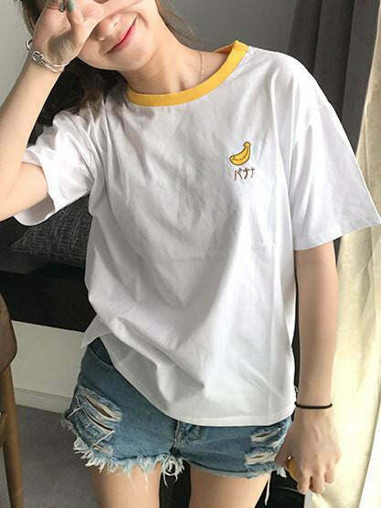 Trendy Banana Tee - 95% Cotton Y2K Style T-Shirt for Ultimate Retro Fashion Statement