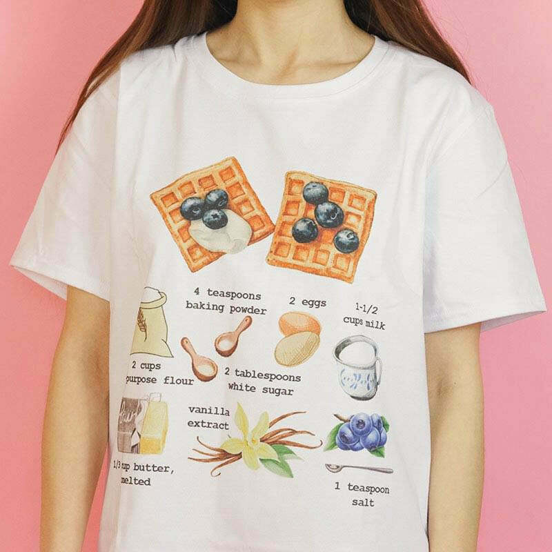 Trendy Belgian Waffles T-Shirt: Retro Y2K Grunge Top for Stylish Outfits