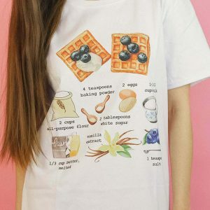 Trendy Belgian Waffles T-Shirt: Retro Y2K Grunge Top for Stylish Outfits