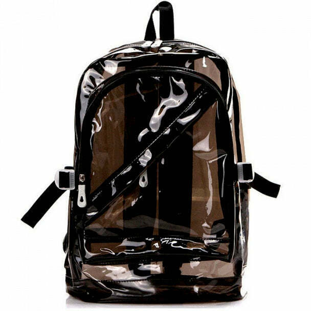 Trendy Clear Y2K Backpack with Cute Little Bear Design - Perfect for Future Aesthetics