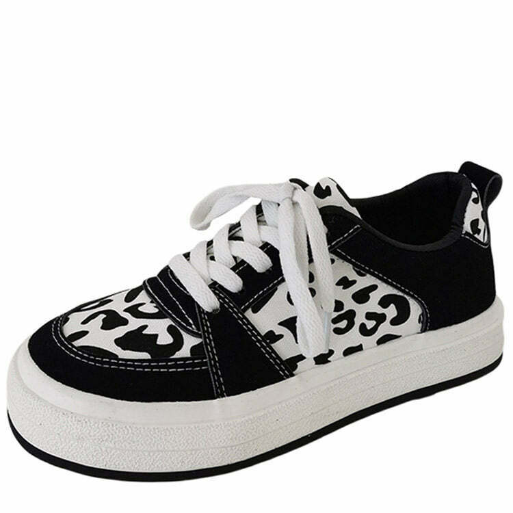 Trendy Cow Print Sneakers for Crafting, Perfect for Disco Cowgirl Outfits and Style