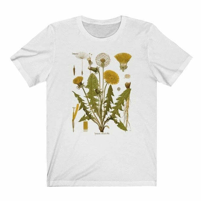 Trendy Dandelion T-Shirt in Soft Cotton-Spandex Blend for Stylish Y2K Fashion Lovers