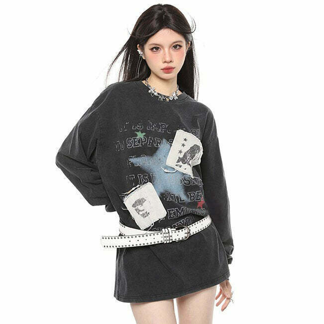 Trendy Downtown Girl Aesthetic Sweatshirt - Cute Disco Cowgirl Style for Baddie Girls