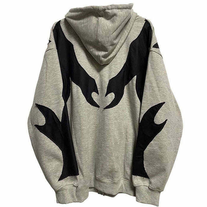 Trendy Grey Skeleton Hoodie with Aesthetic Spider Design - Perfect for Y2K Fashion Lovers