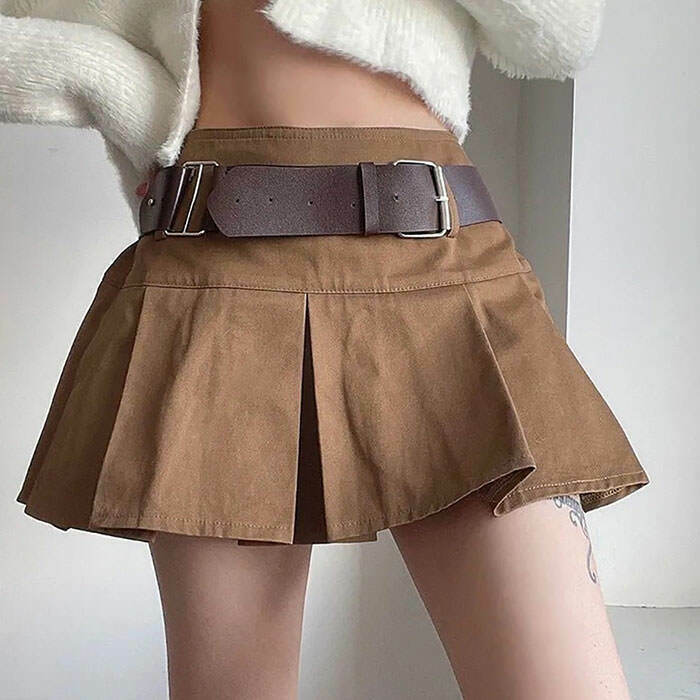 Trendy Grunge Fairy Mini Skirt in Grey - Y2K Bubble Skirt with Drawstring for Streetwear Style