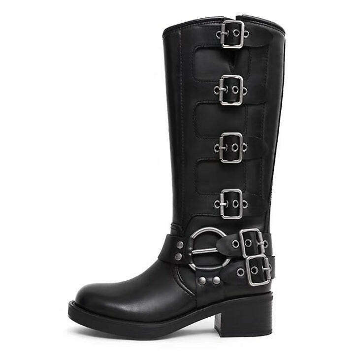 Trendy Grunge Sleaze Buckle Boots - Soft Ankle Tabi Split Toe Design for Streetwear Style