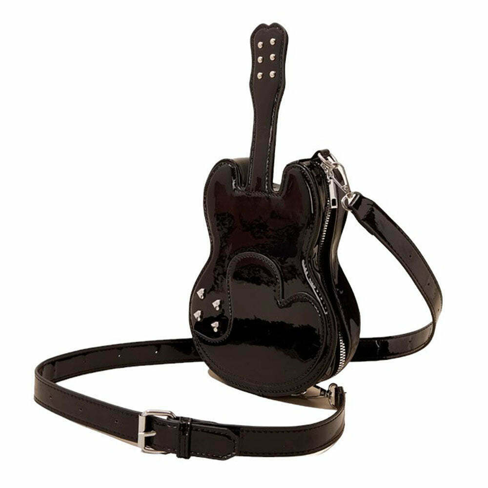 Trendy Guitar Shaped Crossbody Bag - Y2K Aesthetic with Stylish Design and Versatile Use