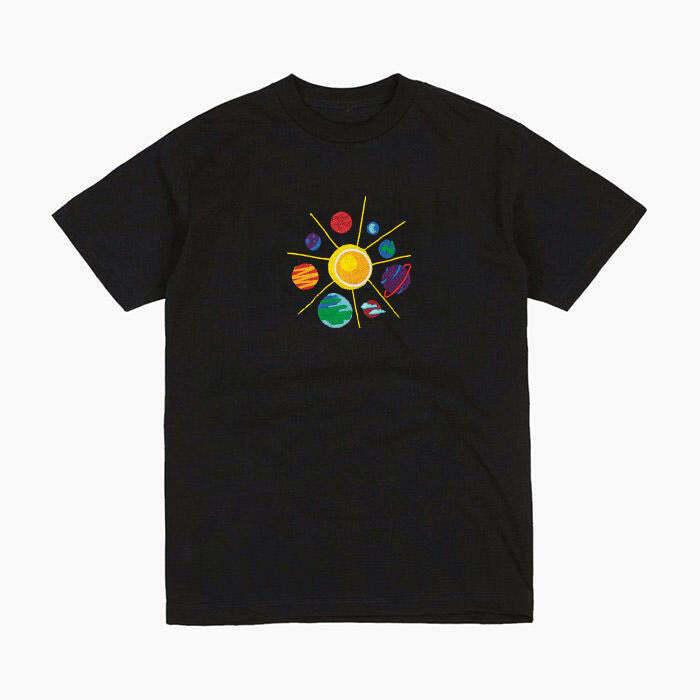 Trendy Heliocentrism T-Shirt in Soft 95% Cotton, 5% Spandex - Y2K Grunge Style Essential