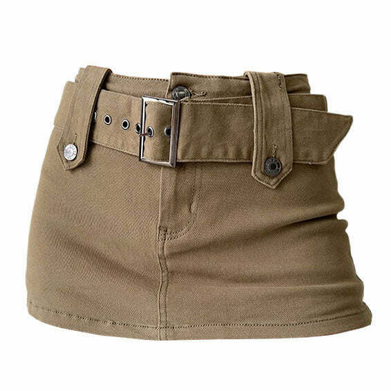 Trendy Khaki Pleated Y2K Mini Skirt with Bubble Design for Stylish Retro Fashion