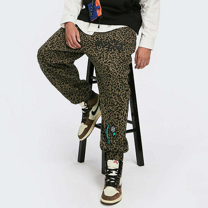 Trendy Leopard Print Wide Pants for Y2K Style Lovers - Comfortable & Chic Fashion Statement