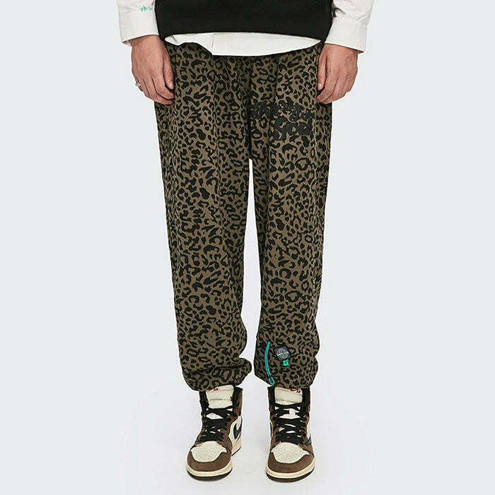 Trendy Leopard Print Wide Pants for Y2K Style Lovers - Comfortable & Chic Fashion Statement